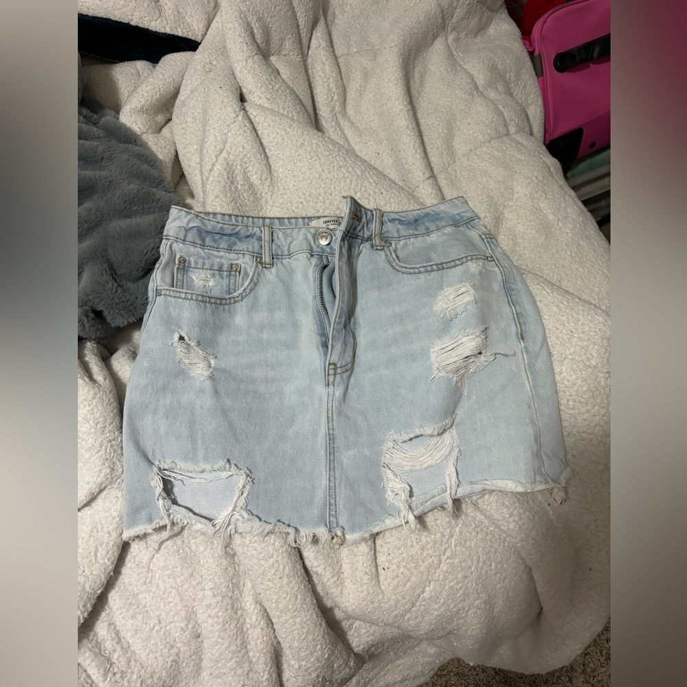 Forever 21 Light Wash Jean Skirt